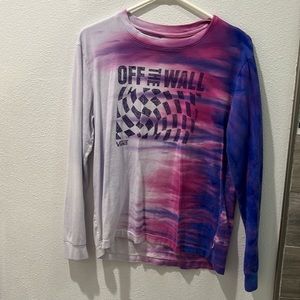 White to Purple Fade Vans “Off The Wall” Long Sleeve Shirt!